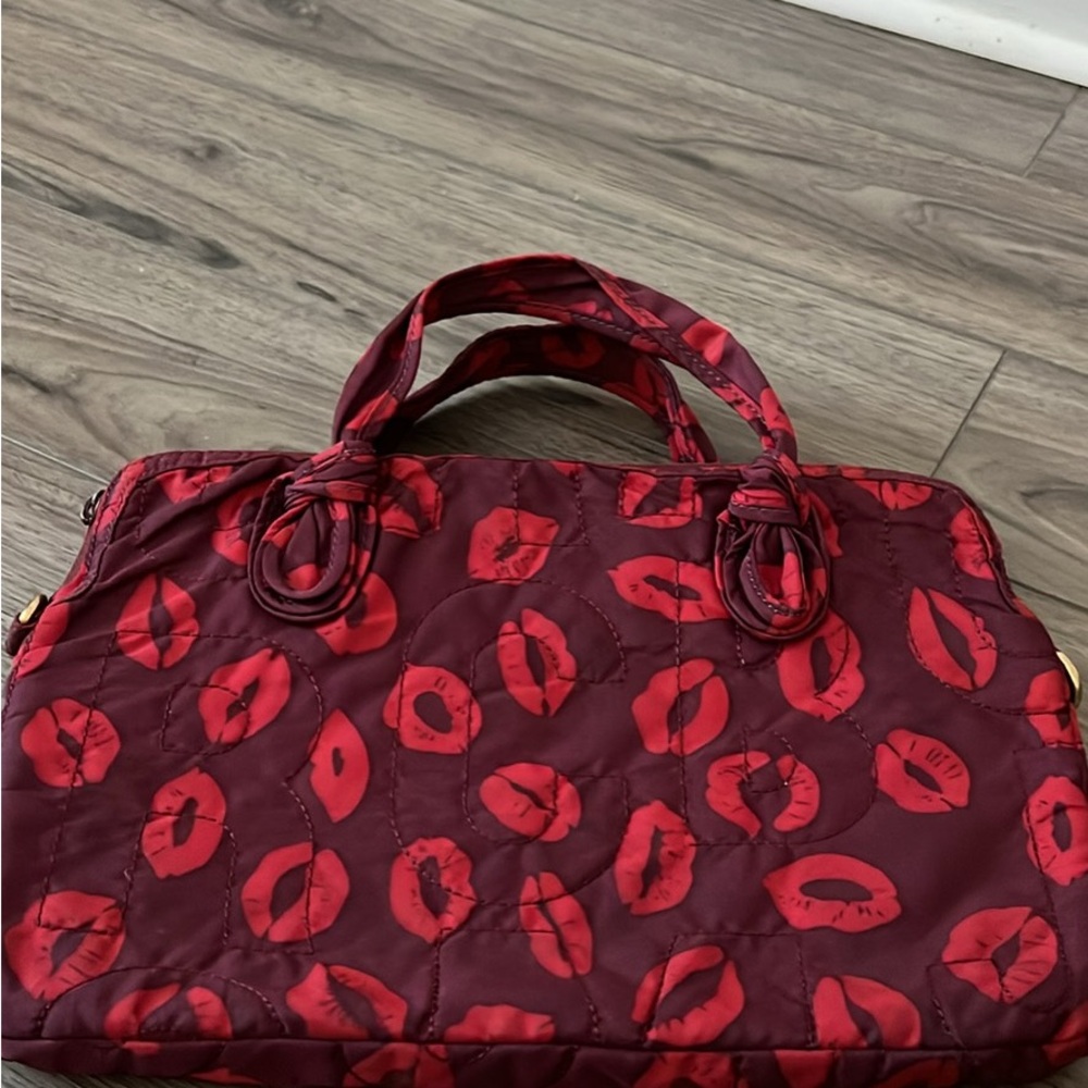 Marc By Marc Jacobs Red Lip Print Laptop Bag